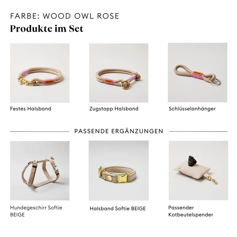 Festes Halsband Wood Owl ROSE