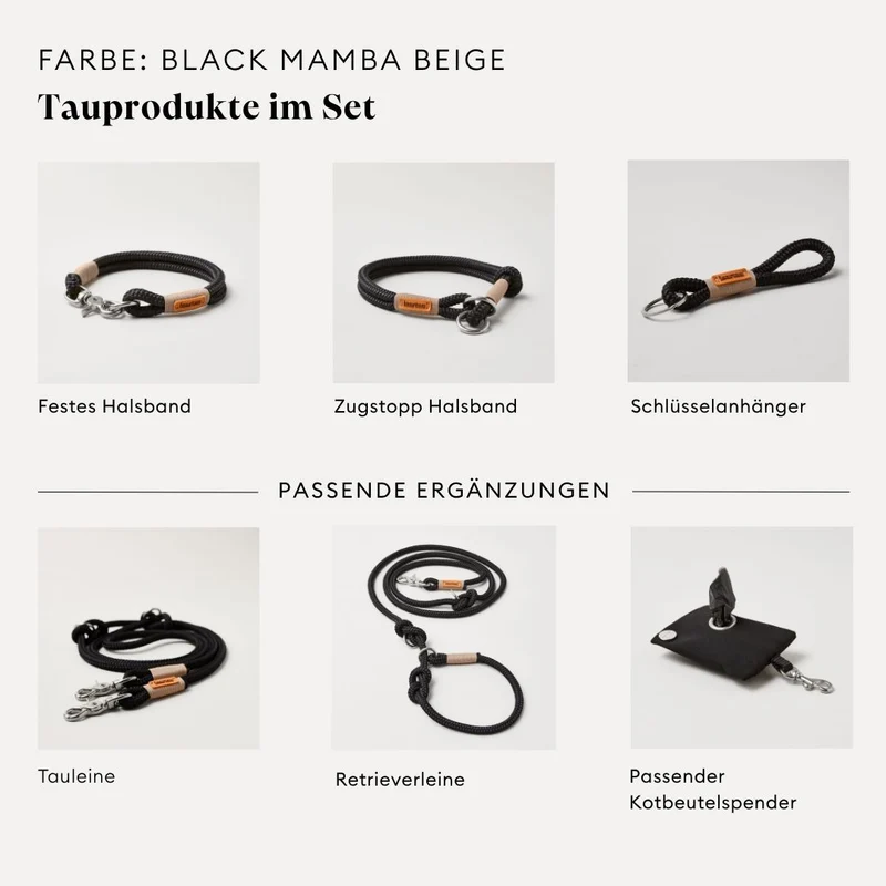 Festes Halsband Black Mamba BEIGE