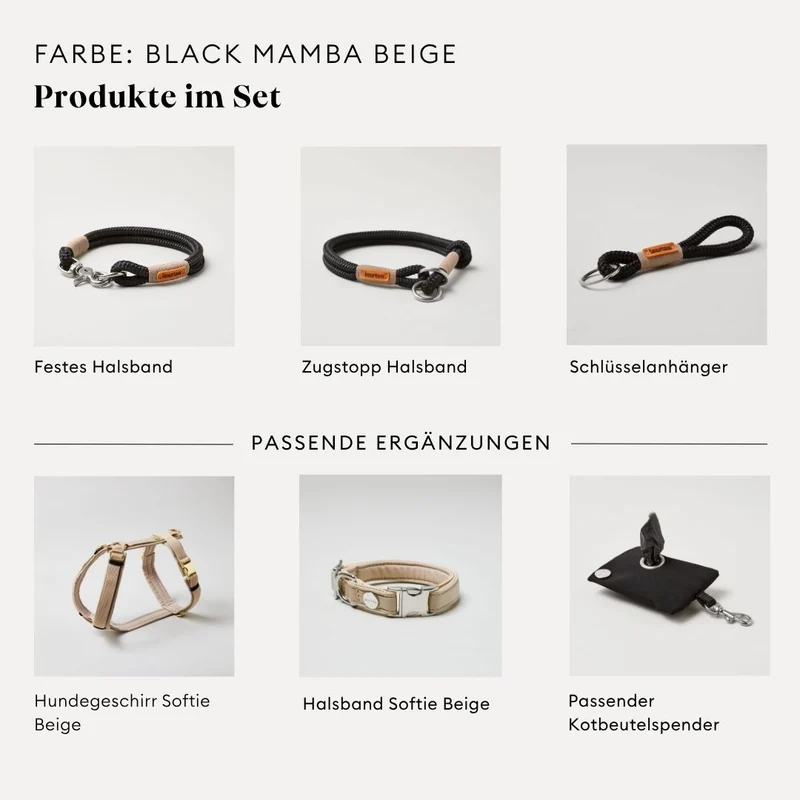 Festes Halsband Black Mamba BEIGE