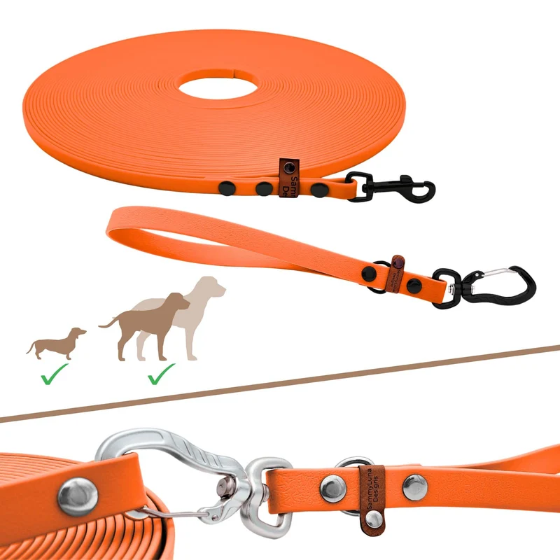 Multifunktionale Schleppleine | Neon-Orange | abnehmbare Handschlaufe
