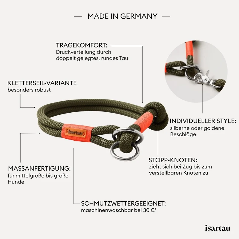 Zugstopp-Halsband Olive Grove NEONORANGE