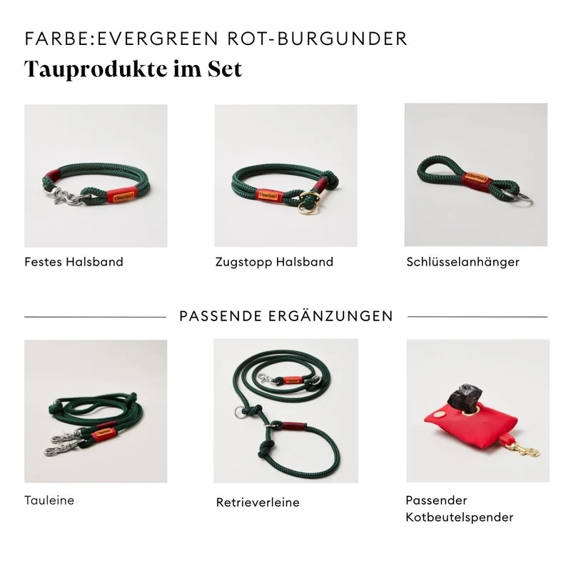 Tauleine Evergreen ROT-BURGUNDER, 250 cm (Umhängeleine)