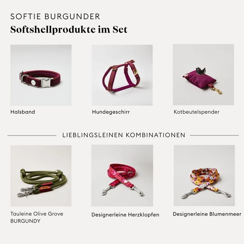 Welpenhalsband Softie BURGUNDER