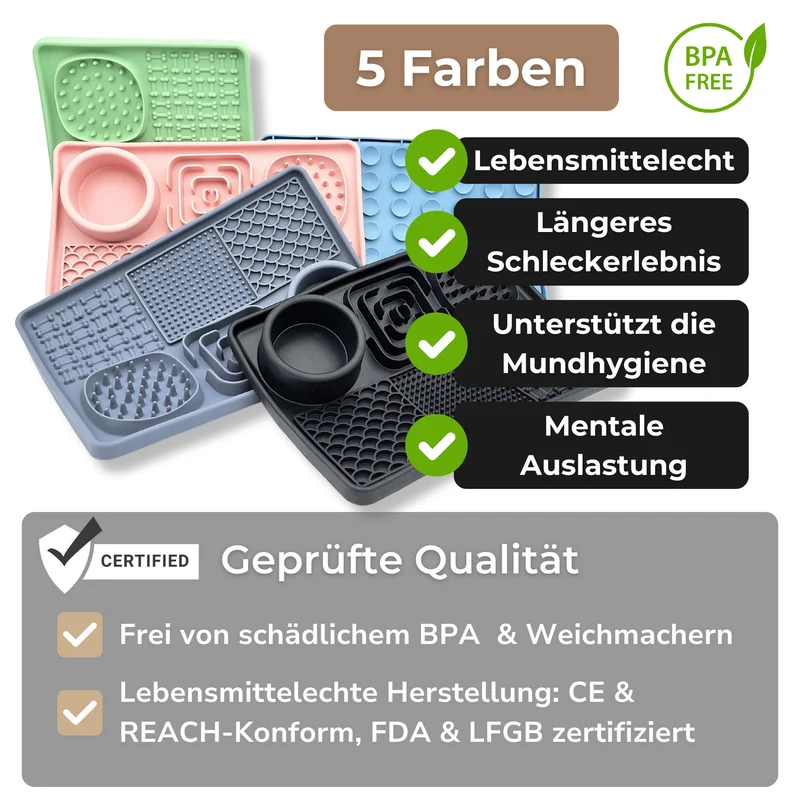 Schleckmatte Hund Beschäftigung | Blau | Universal-Größe