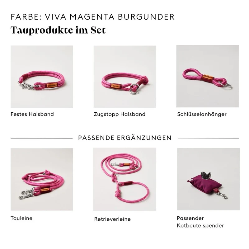 Festes Halsband Viva Magenta BURGUNDER