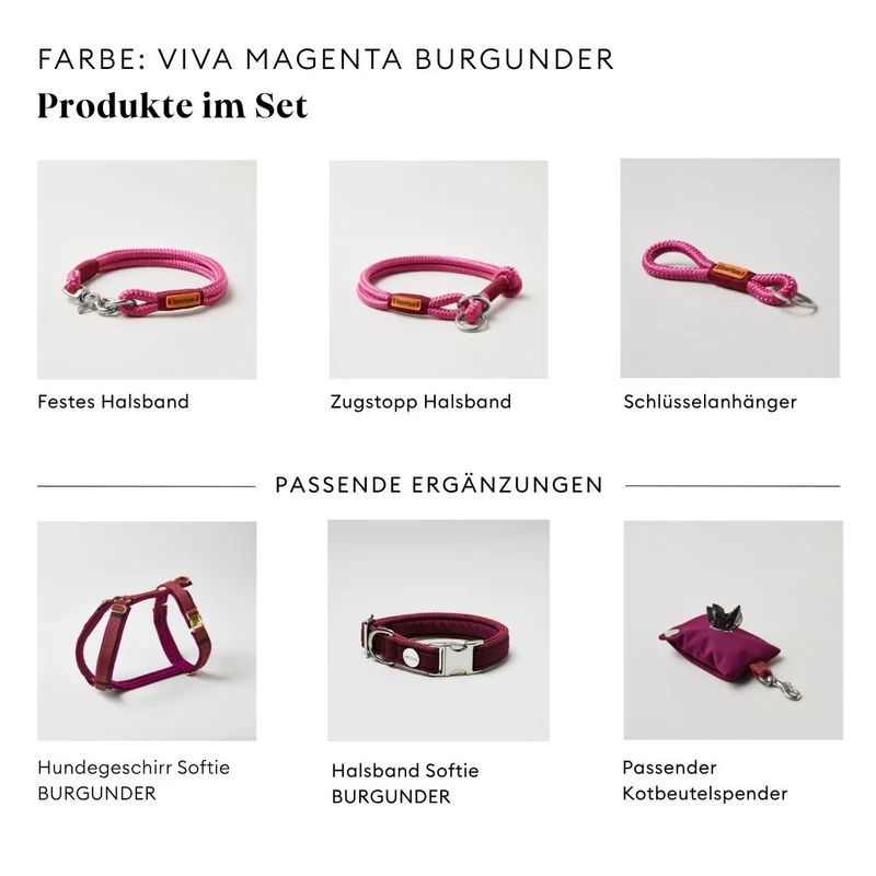 Festes Halsband Viva Magenta BURGUNDER