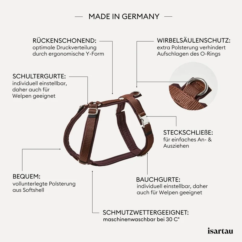 Hundegeschirr Softie DUNKELBRAUN