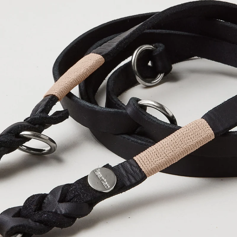 Lederleine SPORTY 250 cm, SCHWARZ (Umhängeleine)