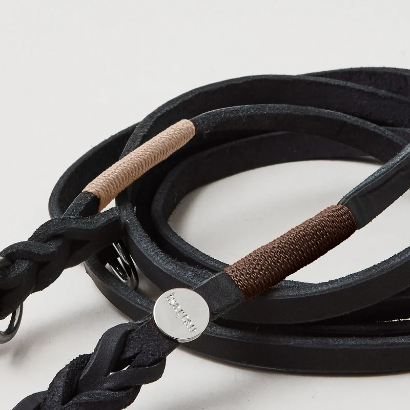 Lederleine SPORTY 250 cm, SCHWARZ (Umhängeleine)