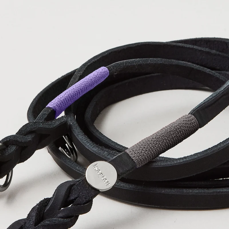 Lederleine SPORTY 250 cm, SCHWARZ (Umhängeleine)