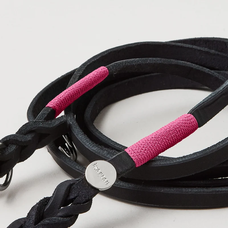 Lederleine SPORTY 250 cm, SCHWARZ (Umhängeleine)