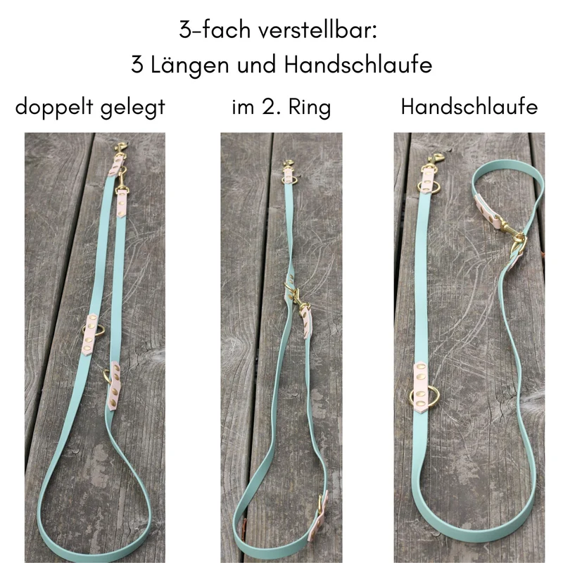 BioThane® Hundeleine reflektierend | dreifach verstellbar