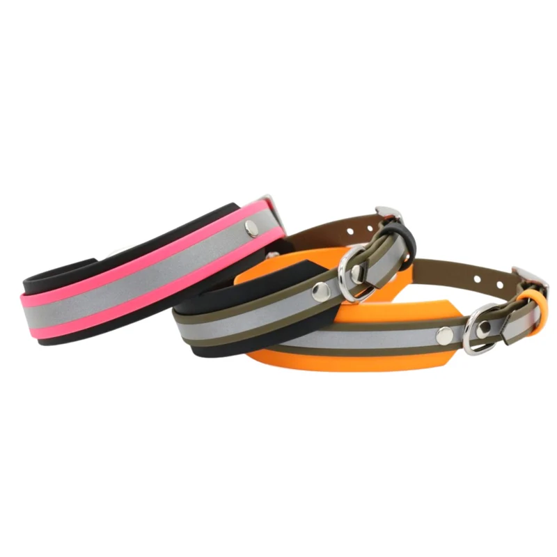 BioThane® Zugstopp Halsband reflektierend | Modell "Layered"