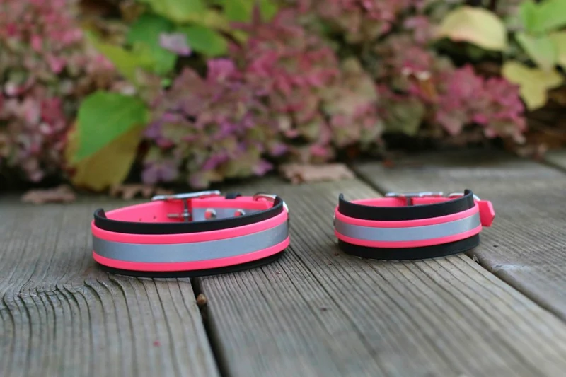 BioThane® Zugstopp Halsband reflektierend | Modell "Layered"