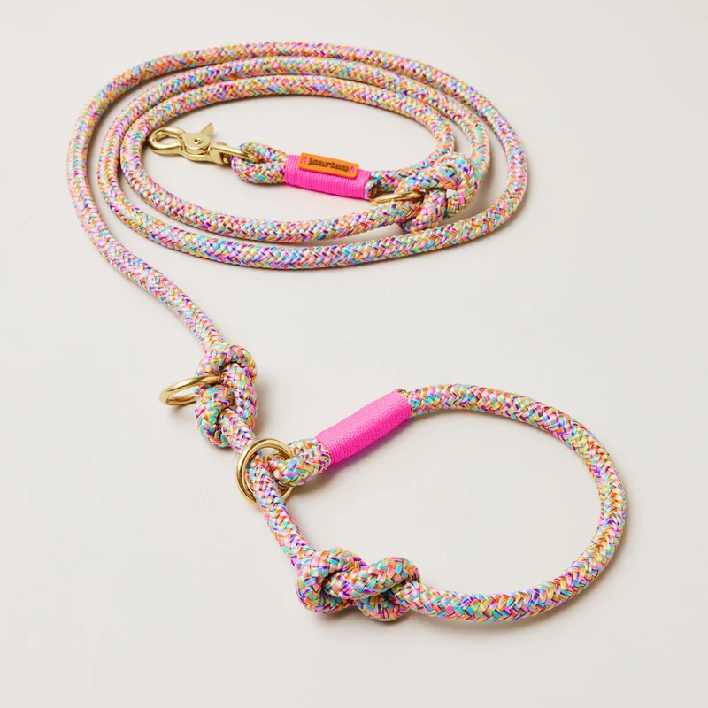 Tau-Retrieverleine Easy Summer NEONPINK, 190 cm (integrierte Halsung)