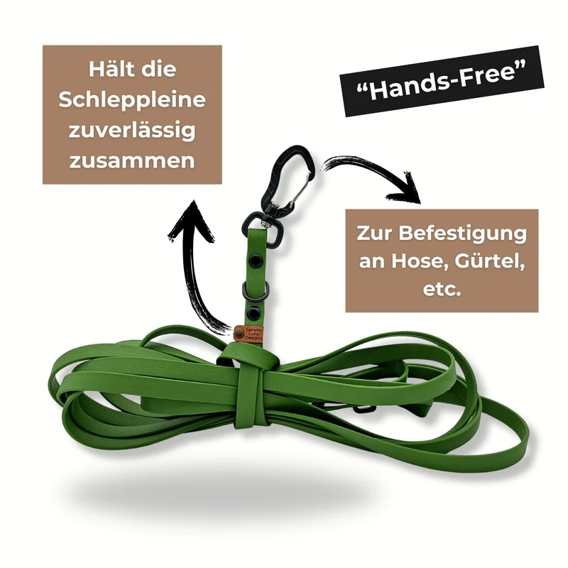 Multifunktionale Schleppleine | Schwarz | abnehmbare Handschlaufe