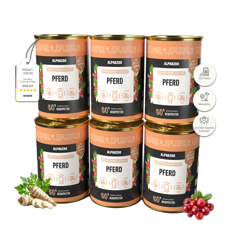 Monoprotein Pferd Nassfutter für Hunde