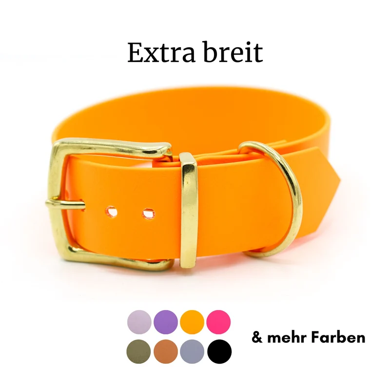 BioThane® Hundehalsband mit Messing-Schnalle | Modell "Statement" | 38mm breit