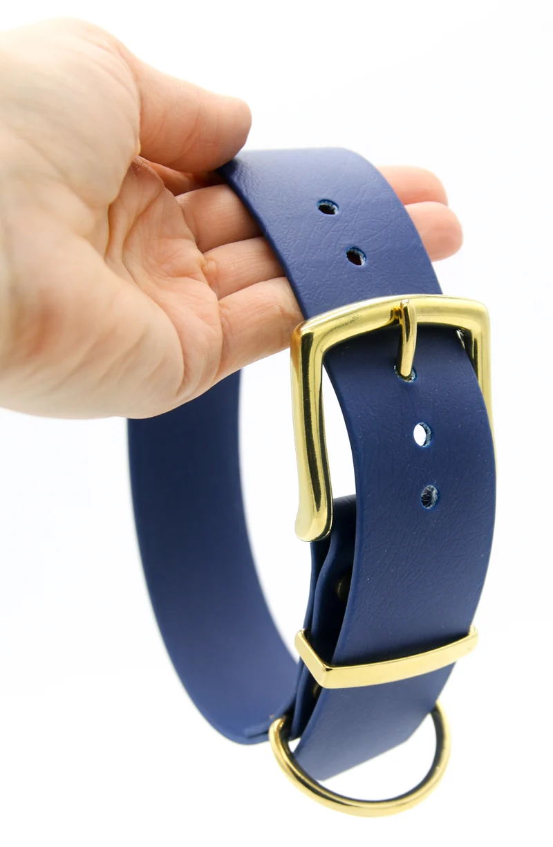 BioThane® Hundehalsband mit Messing-Schnalle | Modell "Statement" | 38mm breit
