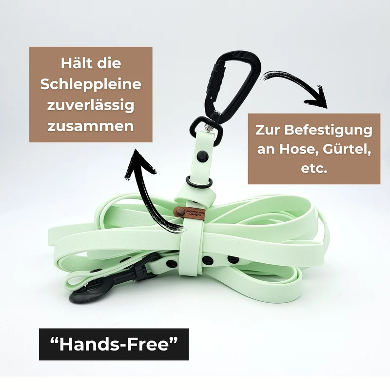 Multifunktionale Schleppleine | Minze | abnehmbare Handschlaufe