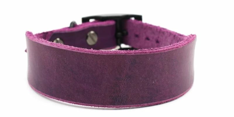 Fettleder Halsband „Amazing" lila | Breite 3cm | HU 29-33cm