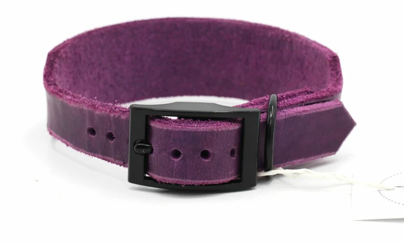 Fettleder Halsband „Amazing" lila | Breite 3cm | HU 29-33cm