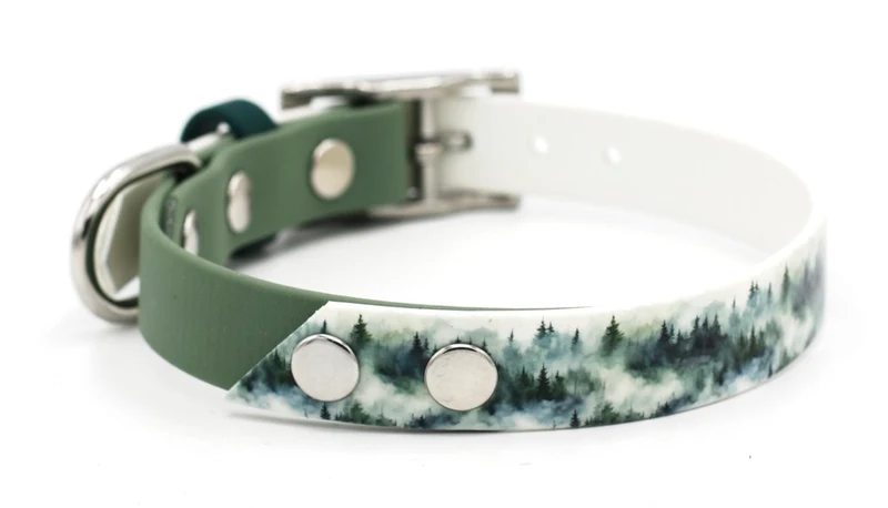 Motiv BioThane® Halsband „Foggy Mountains“ | Modell „Whispered“ | Breite 19mm | HU 32-38cm