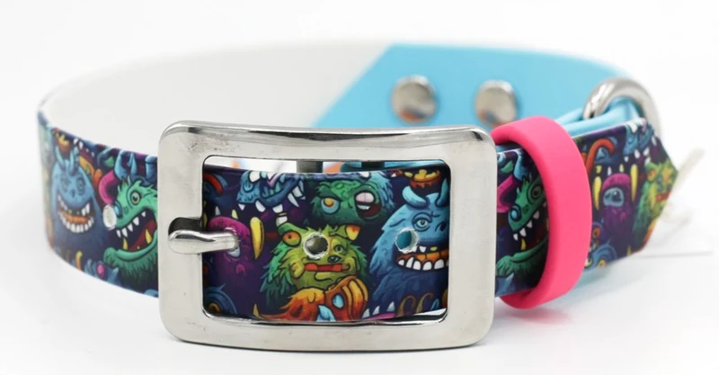 Motiv BioThane® Halsband „Monstacular“ | Modell „Whispered“ | Breite 25mm | HU 32-38cm