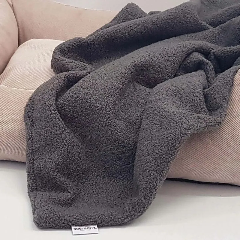Hundedecke Plaid Curly Graphit
