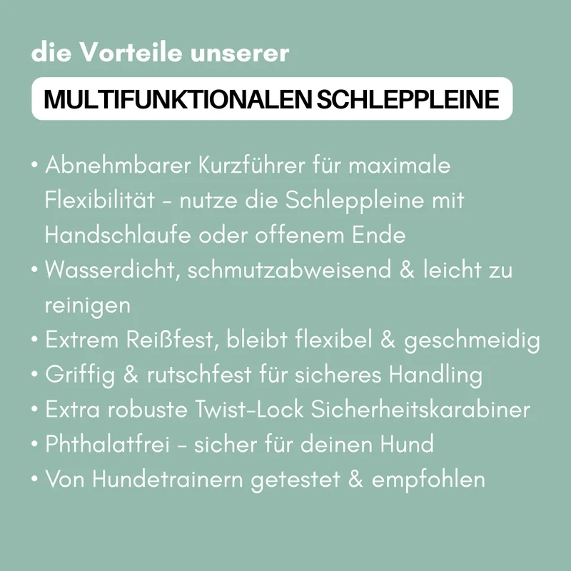 multifunktionale Schleppleine WOOFLEX® Jade Green