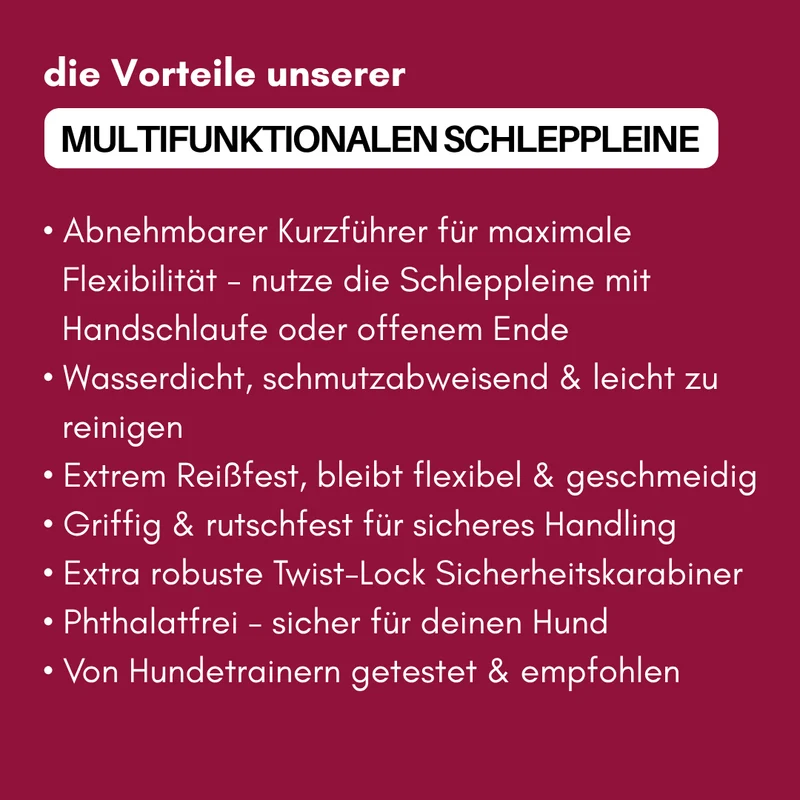 multifunktionale Schleppleine WOOFLEX® Burgundy