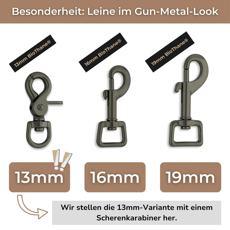 BioThane Hundeleine | Schwarz-Grau