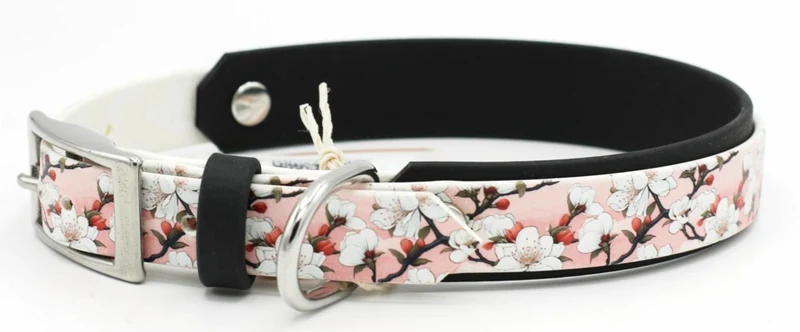 Motiv BioThane® Halsband „Cherry Blossoms“ | Modell „Layered“ | Breite 19mm/25mm | HU 38.5-44.5cm
