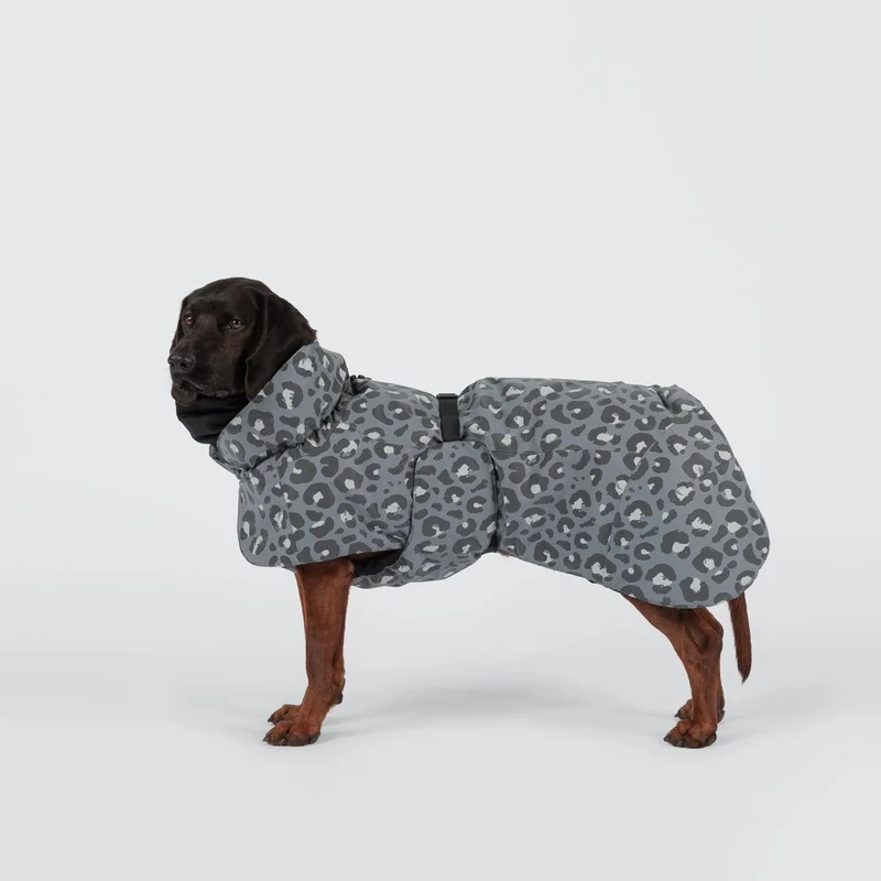 Vollreflektierender Hundewintermantel Seawool Grey Leo