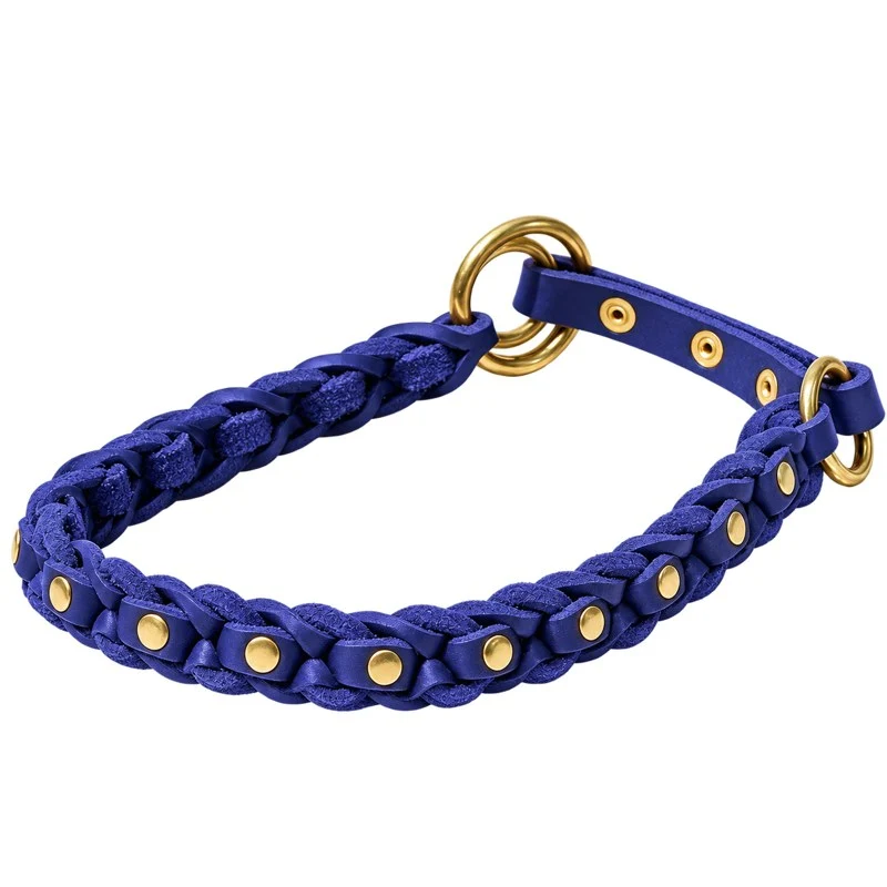 Bellepet Fettleder-Halsband „La Donna“ geflochten mit Zugstop