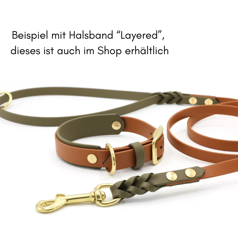 Zweifarbige BioThane® Hundeleine | nicht verstellbar | geflochten | City-Leine