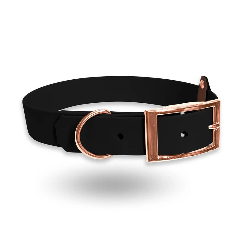 BioThane-Halsband | Schwarz-Rose