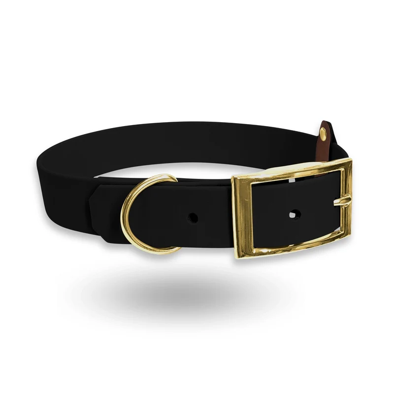 BioThane-Halsband | Schwarz-Gold