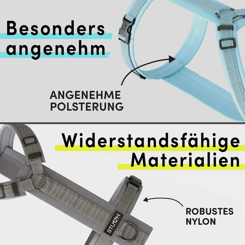Hundegeschirr gepolstert - Grau