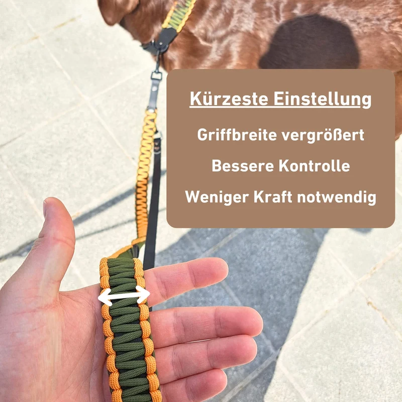 Leine mit Paracord | Apricot-Olive