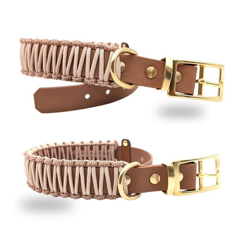 Halsband mit Paracord | Pearl-Gold