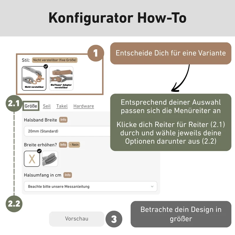 Tau-Halsband | mit oder ohne BioThane® | Design Your Own
