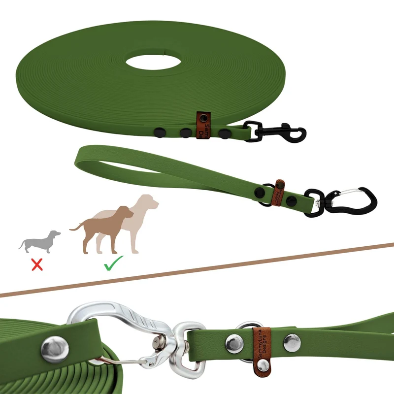 Multifunktionale Schleppleine | Olive | abnehmbare Handschlaufe