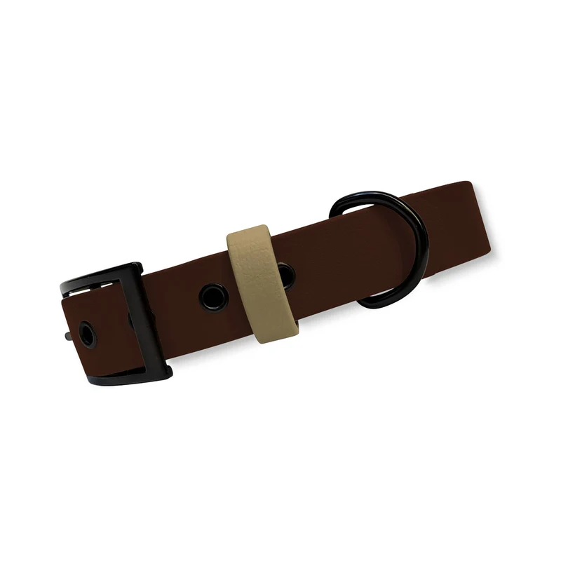 Halsband Biothane Sports *Dunkelbraun-Beige*