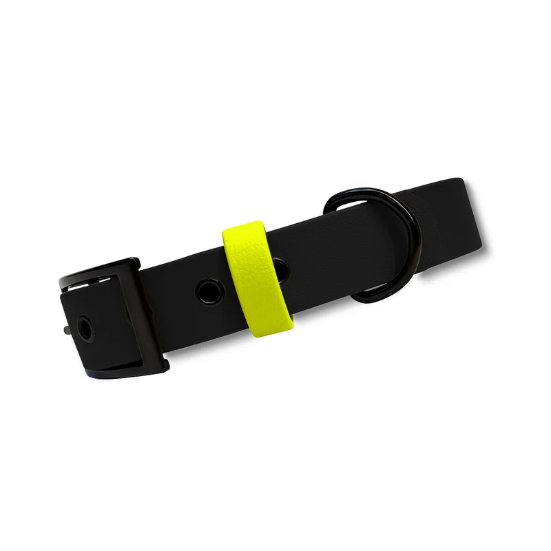 Halsband Biothane Sports *Schwarz x Neon-Gelb*