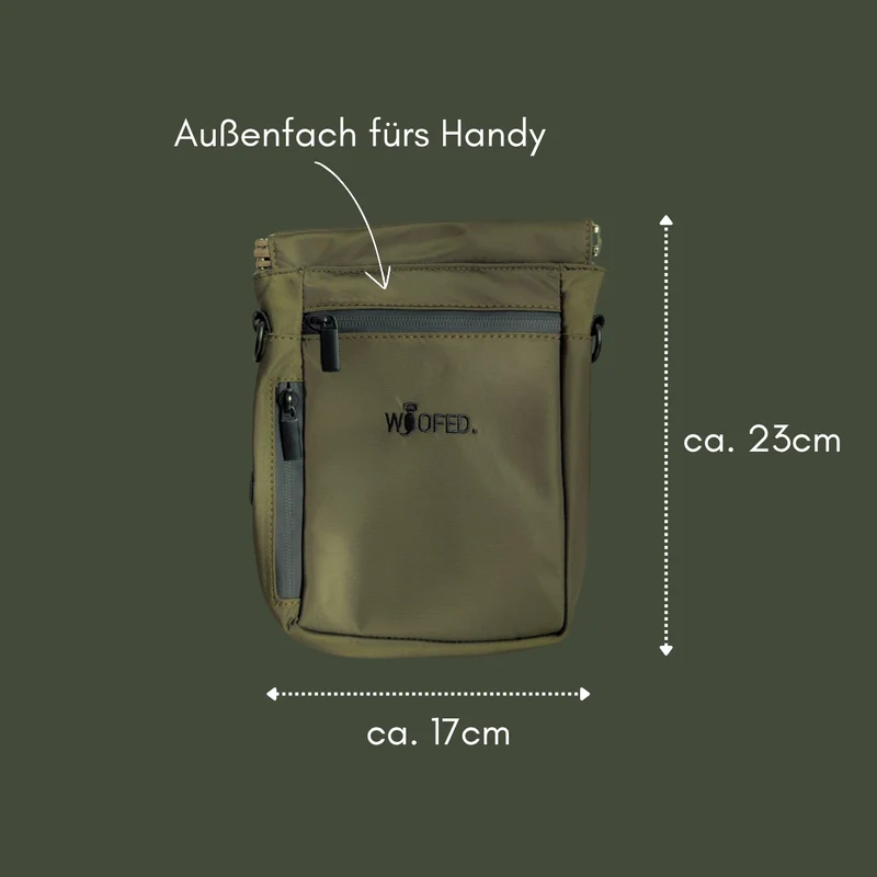Umhängetasche für Hundehalter Olive
