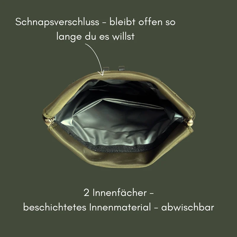 Umhängetasche für Hundehalter Olive