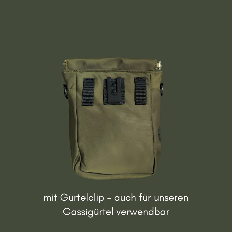Umhängetasche für Hundehalter Olive