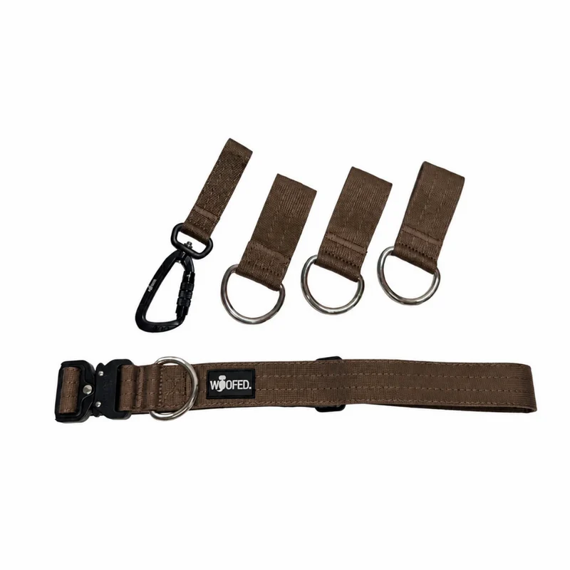 Gassigürtel Dark Brown - verstellbar mit taktischer Schnalle - ultraleicht