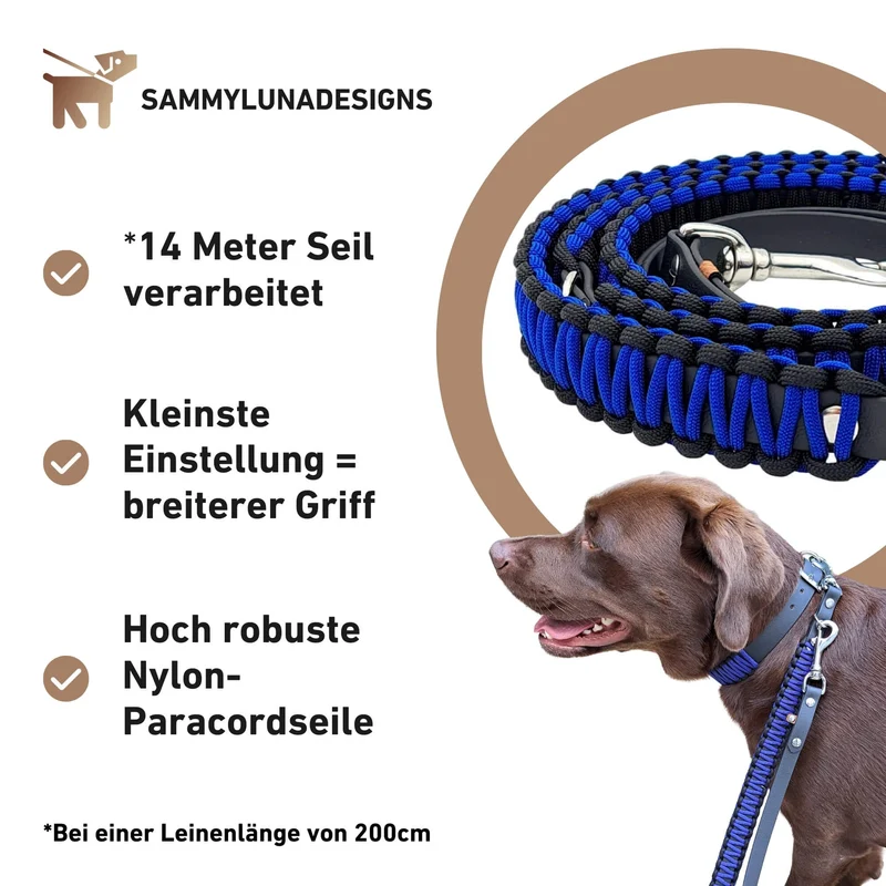 Leine mit Paracord | Electric-Blau